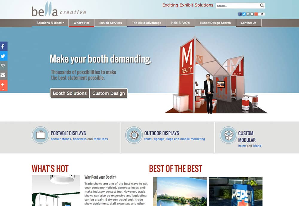 Corporate services booth exhibits web development